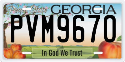 GA license plate PVM9670