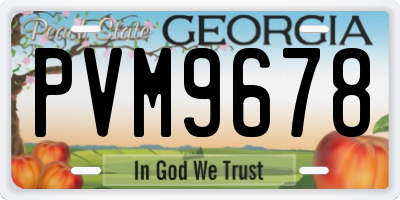 GA license plate PVM9678
