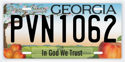 GA license plate PVN1062
