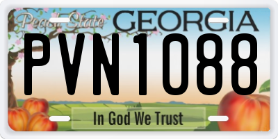 GA license plate PVN1088