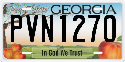 GA license plate PVN1270