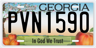 GA license plate PVN1590