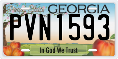 GA license plate PVN1593