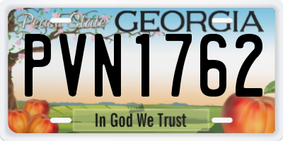 GA license plate PVN1762