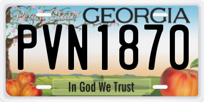 GA license plate PVN1870