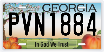 GA license plate PVN1884