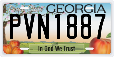 GA license plate PVN1887