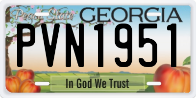GA license plate PVN1951
