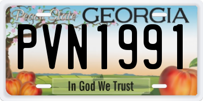 GA license plate PVN1991