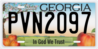 GA license plate PVN2097