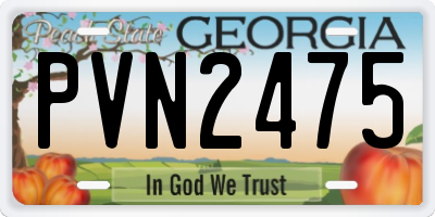 GA license plate PVN2475