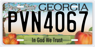 GA license plate PVN4067