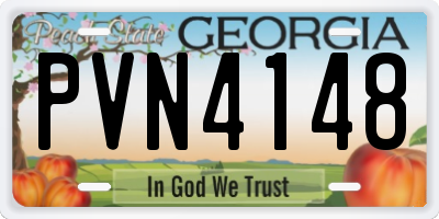GA license plate PVN4148