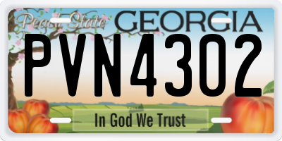 GA license plate PVN4302
