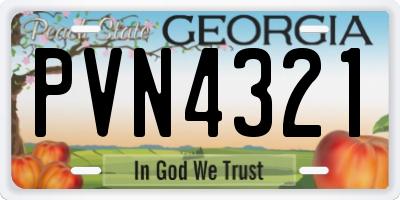 GA license plate PVN4321