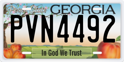 GA license plate PVN4492