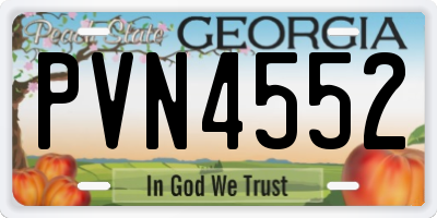 GA license plate PVN4552