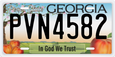GA license plate PVN4582