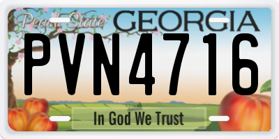GA license plate PVN4716