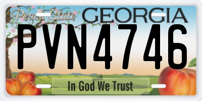 GA license plate PVN4746