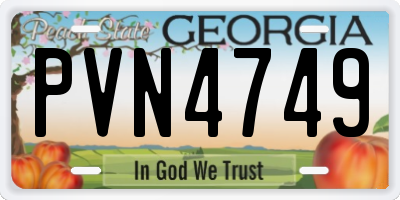 GA license plate PVN4749