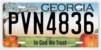 GA license plate PVN4836
