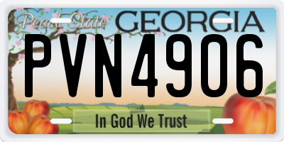 GA license plate PVN4906