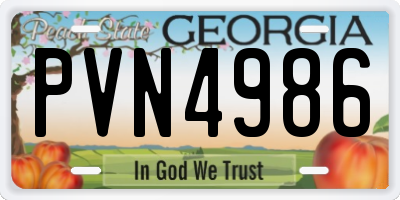 GA license plate PVN4986