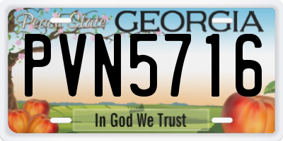 GA license plate PVN5716
