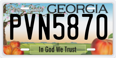 GA license plate PVN5870