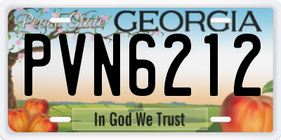 GA license plate PVN6212