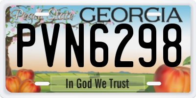 GA license plate PVN6298