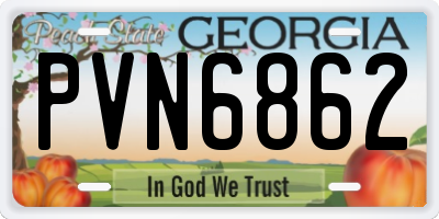GA license plate PVN6862