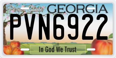 GA license plate PVN6922