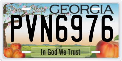 GA license plate PVN6976