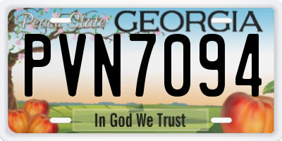 GA license plate PVN7094