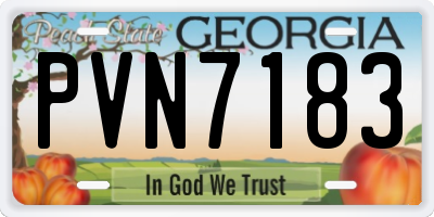 GA license plate PVN7183