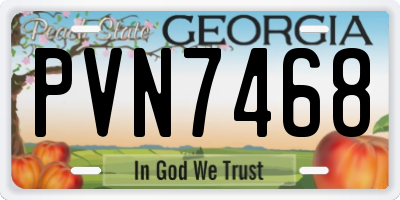 GA license plate PVN7468