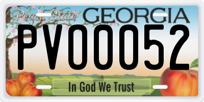 GA license plate PVO0052