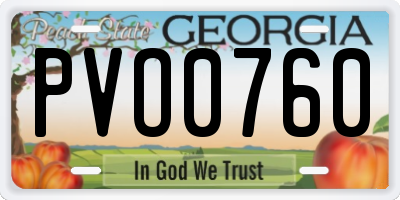 GA license plate PVO0760