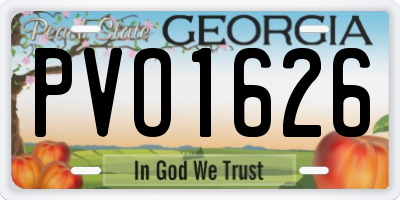 GA license plate PVO1626