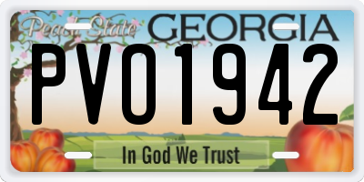 GA license plate PVO1942