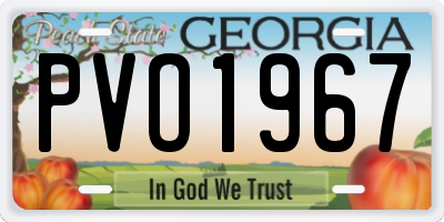 GA license plate PVO1967