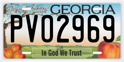 GA license plate PVO2969