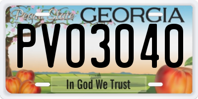 GA license plate PVO3040