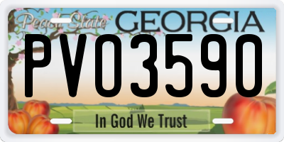 GA license plate PVO3590