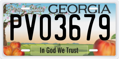 GA license plate PVO3679