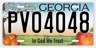 GA license plate PVO4048