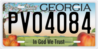 GA license plate PVO4084