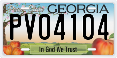 GA license plate PVO4104